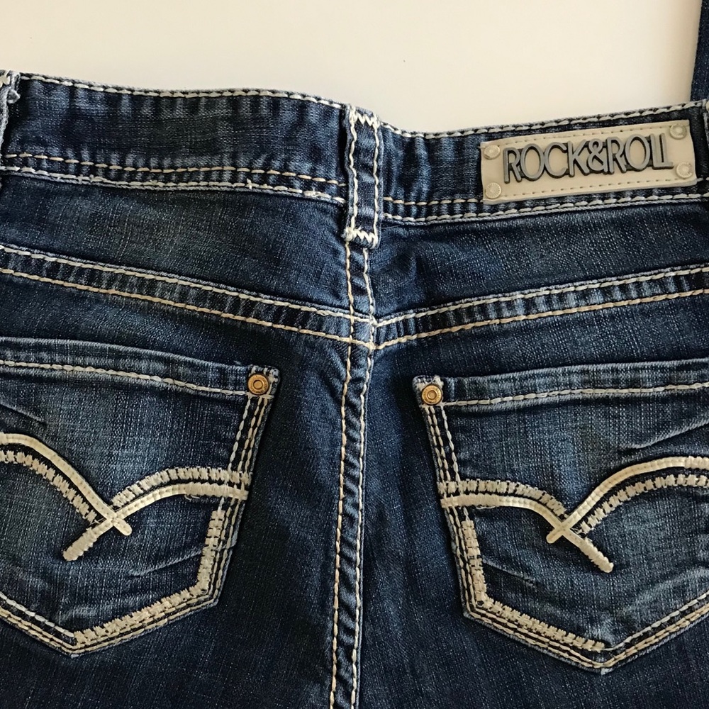 Rock & Roll Cowgirl Jeans 27x34 Boyfriend Womens W2-8482 Distressed